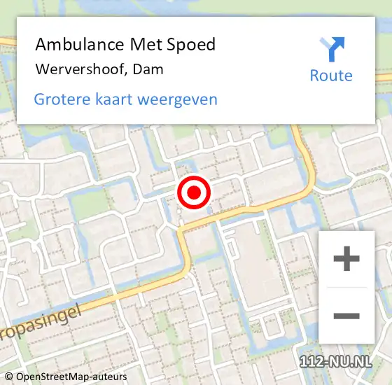 Locatie op kaart van de 112 melding: Ambulance Met Spoed Naar Wervershoof, Dam op 29 maart 2016 21:40