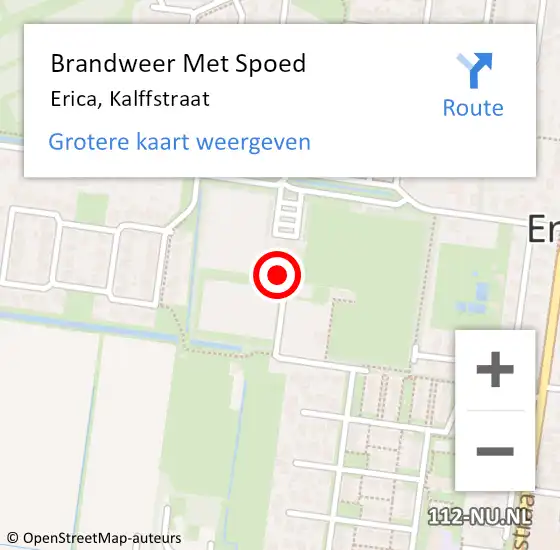 Locatie op kaart van de 112 melding: Brandweer Met Spoed Naar Erica, Kalffstraat op 30 maart 2016 01:30