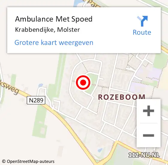 Locatie op kaart van de 112 melding: Ambulance Met Spoed Naar Krabbendijke, Molster op 30 maart 2016 03:50