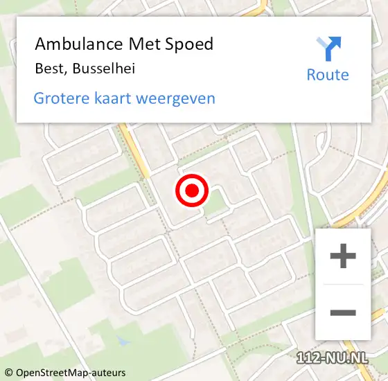 Locatie op kaart van de 112 melding: Ambulance Met Spoed Naar Best, Busselhei op 30 maart 2016 07:42