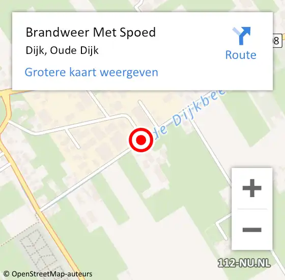 Locatie op kaart van de 112 melding: Brandweer Met Spoed Naar Dijk, Oude Dijk op 10 december 2013 12:42