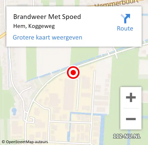 Locatie op kaart van de 112 melding: Brandweer Met Spoed Naar Hem, Koggeweg op 30 maart 2016 09:31