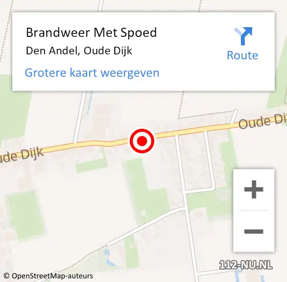 Locatie op kaart van de 112 melding: Brandweer Met Spoed Naar Den Andel, Oude Dijk op 30 maart 2016 09:40