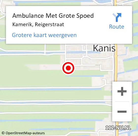 Locatie op kaart van de 112 melding: Ambulance Met Grote Spoed Naar Kamerik, Reigerstraat op 30 maart 2016 10:55