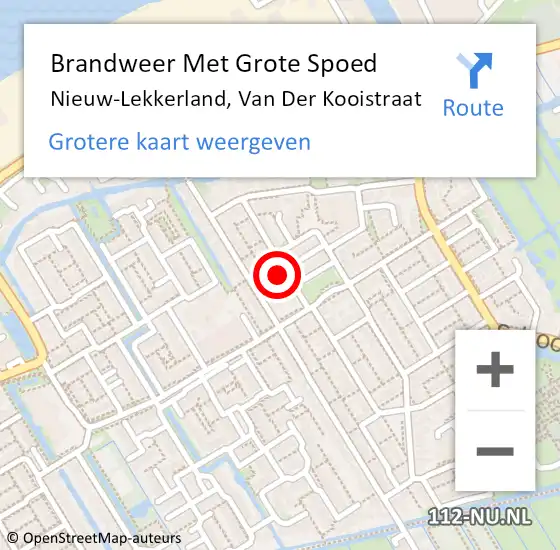 Locatie op kaart van de 112 melding: Brandweer Met Grote Spoed Naar Nieuw-Lekkerland, Van Der Kooistraat op 30 maart 2016 10:59