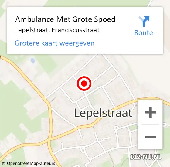 Locatie op kaart van de 112 melding: Ambulance Met Grote Spoed Naar Lepelstraat, Franciscusstraat op 15 september 2013 15:53