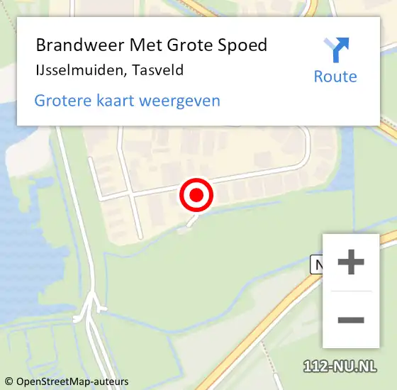 Locatie op kaart van de 112 melding: Brandweer Met Grote Spoed Naar IJsselmuiden, Tasveld op 30 maart 2016 11:27