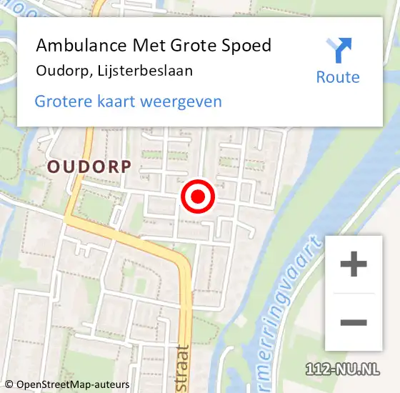 Locatie op kaart van de 112 melding: Ambulance Met Grote Spoed Naar Oudorp, Lijsterbeslaan op 30 maart 2016 12:24