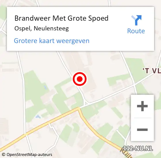 Locatie op kaart van de 112 melding: Brandweer Met Grote Spoed Naar Ospel, Neulensteeg op 30 maart 2016 12:31