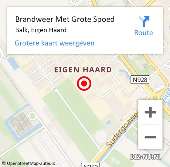 Locatie op kaart van de 112 melding: Brandweer Met Grote Spoed Naar Balk, Eigen Haard op 30 maart 2016 13:40