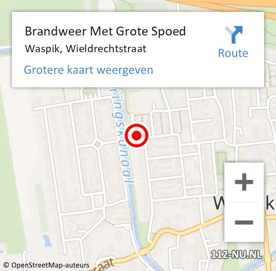 Locatie op kaart van de 112 melding: Brandweer Met Grote Spoed Naar Waspik, Wieldrechtstraat op 30 maart 2016 14:53