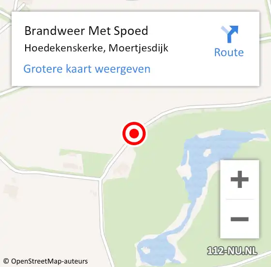Locatie op kaart van de 112 melding: Brandweer Met Spoed Naar Hoedekenskerke, Moertjesdijk op 30 maart 2016 16:21