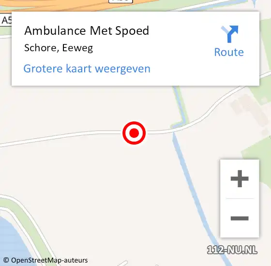 Locatie op kaart van de 112 melding: Ambulance Met Spoed Naar Schore, Eeweg op 10 december 2013 13:41