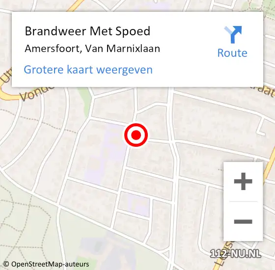 Locatie op kaart van de 112 melding: Brandweer Met Spoed Naar Amersfoort, Van Marnixlaan op 30 maart 2016 20:09