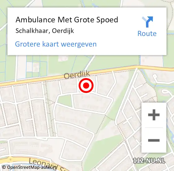 Locatie op kaart van de 112 melding: Ambulance Met Grote Spoed Naar Schalkhaar, Oerdijk op 10 december 2013 13:47