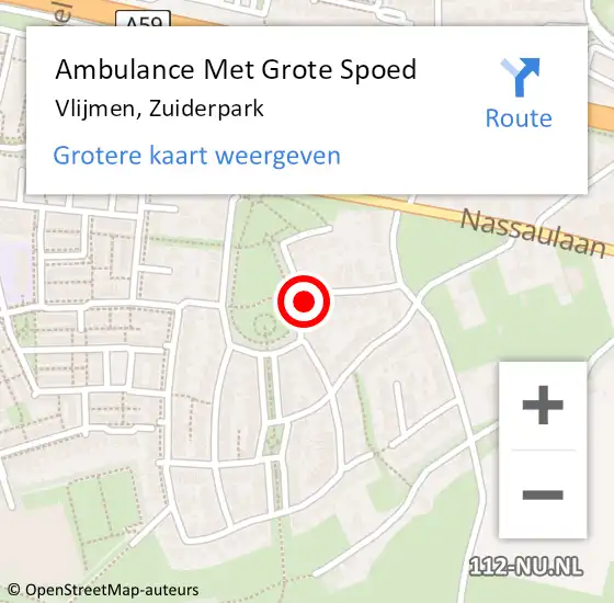 Locatie op kaart van de 112 melding: Ambulance Met Grote Spoed Naar Vlijmen, Zuiderpark op 31 maart 2016 00:02