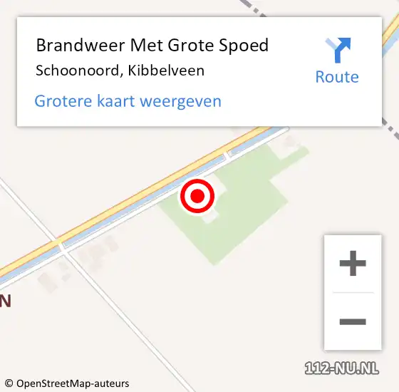 Locatie op kaart van de 112 melding: Brandweer Met Grote Spoed Naar Schoonoord, Kibbelveen op 31 maart 2016 08:01