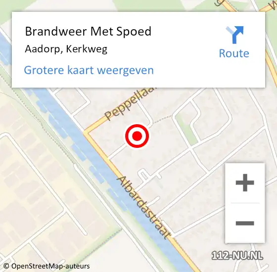 Locatie op kaart van de 112 melding: Brandweer Met Spoed Naar Aadorp, Kerkweg op 31 maart 2016 08:28