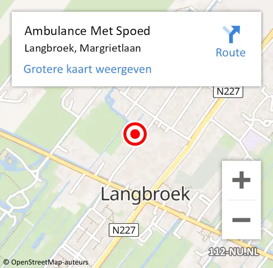 Locatie op kaart van de 112 melding: Ambulance Met Spoed Naar Langbroek, Margrietlaan op 31 maart 2016 09:40