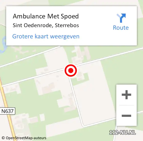 Locatie op kaart van de 112 melding: Ambulance Met Spoed Naar Sint Oedenrode, Sterrebos op 31 maart 2016 09:46