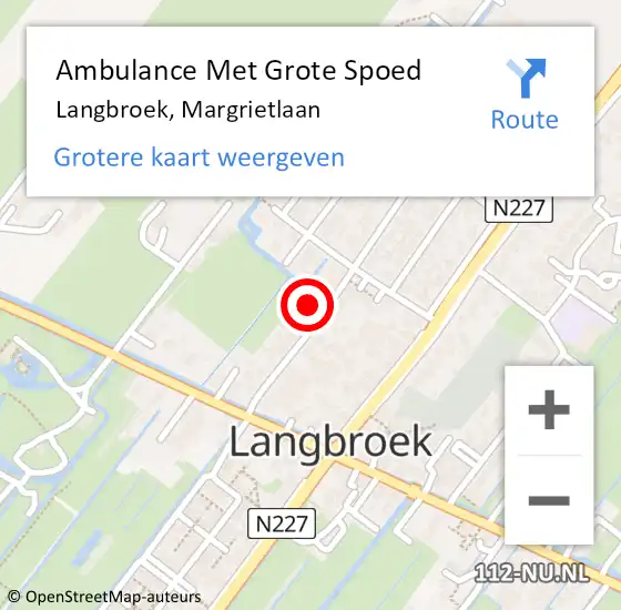 Locatie op kaart van de 112 melding: Ambulance Met Grote Spoed Naar Langbroek, Margrietlaan op 31 maart 2016 09:52