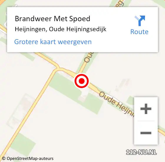 Locatie op kaart van de 112 melding: Brandweer Met Spoed Naar Heijningen, Oude Heijningsedijk op 31 maart 2016 11:15