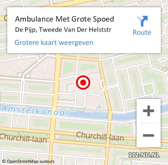 Locatie op kaart van de 112 melding: Ambulance Met Grote Spoed Naar De Pijp, Tweede Van Der Helststr op 10 december 2013 14:47
