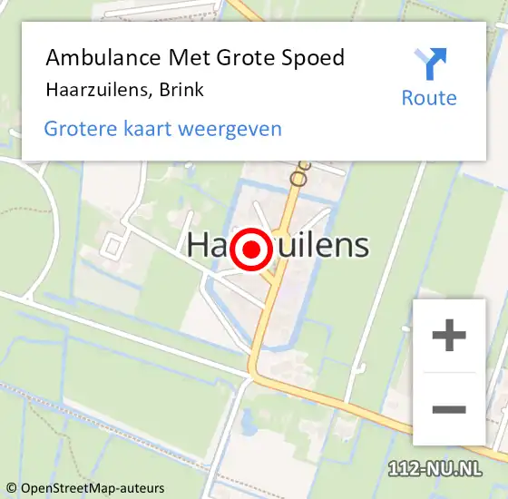Locatie op kaart van de 112 melding: Ambulance Met Grote Spoed Naar Haarzuilens, Brink op 31 maart 2016 14:00