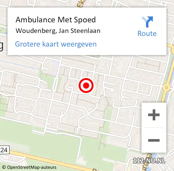 Locatie op kaart van de 112 melding: Ambulance Met Spoed Naar Woudenberg, Jan Steenlaan op 31 maart 2016 14:43