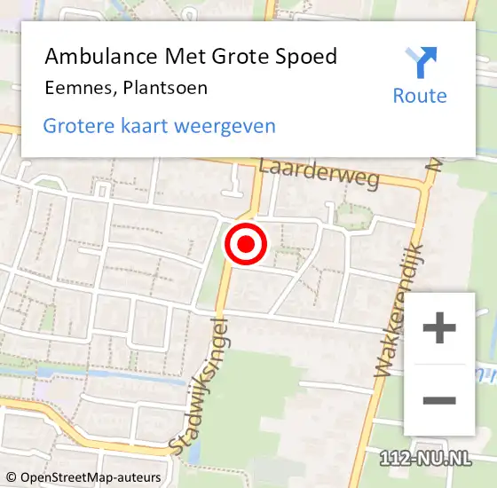 Locatie op kaart van de 112 melding: Ambulance Met Grote Spoed Naar Eemnes, Plantsoen op 31 maart 2016 15:24