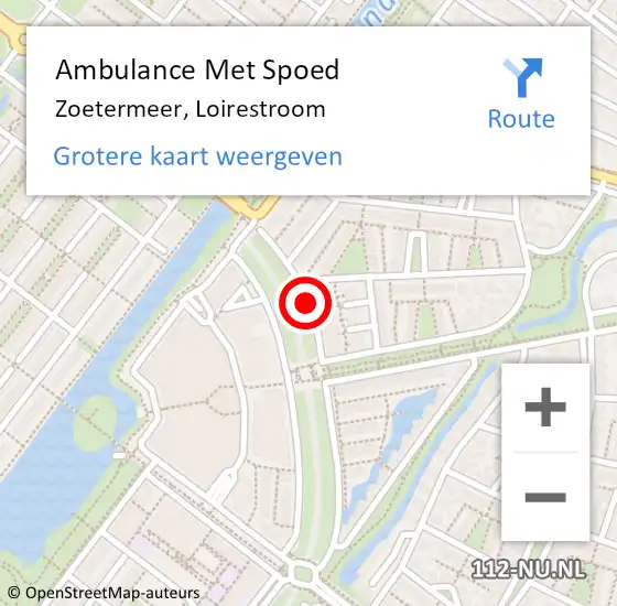 Locatie op kaart van de 112 melding: Ambulance Met Spoed Naar Zoetermeer, Loirestroom op 31 maart 2016 16:26