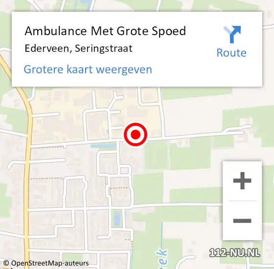 Locatie op kaart van de 112 melding: Ambulance Met Grote Spoed Naar Ederveen, Seringstraat op 31 maart 2016 16:35