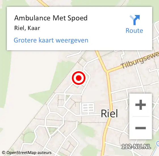 Locatie op kaart van de 112 melding: Ambulance Met Spoed Naar Riel, Kaar op 10 december 2013 15:08