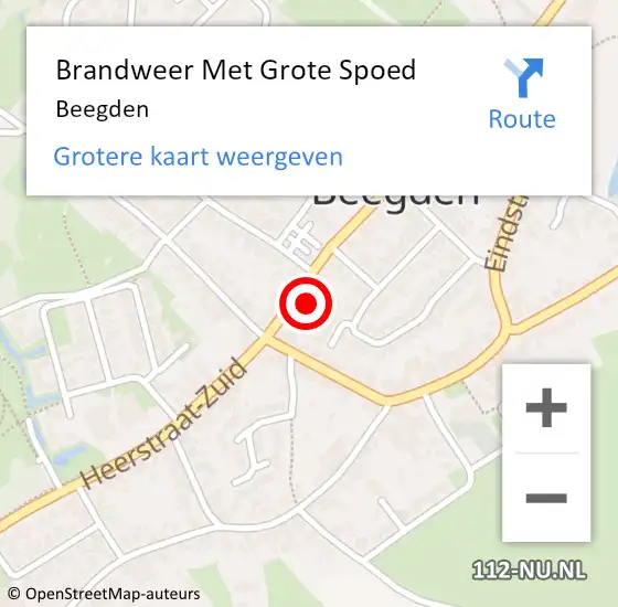 Locatie op kaart van de 112 melding: Brandweer Met Grote Spoed Naar Beegden op 31 maart 2016 17:15