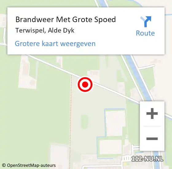 Locatie op kaart van de 112 melding: Brandweer Met Grote Spoed Naar Terwispel, Alde Dyk op 10 december 2013 15:19