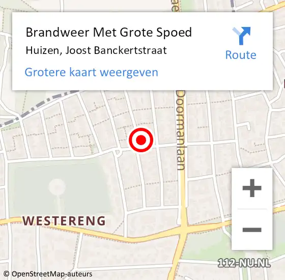 Locatie op kaart van de 112 melding: Brandweer Met Grote Spoed Naar Huizen, Joost Banckertstraat op 31 maart 2016 20:04