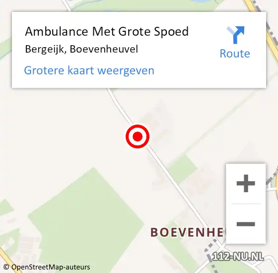 Locatie op kaart van de 112 melding: Ambulance Met Grote Spoed Naar Bergeijk, Boevenheuvel op 31 maart 2016 21:29