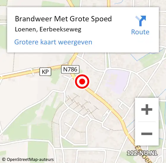 Locatie op kaart van de 112 melding: Brandweer Met Grote Spoed Naar Loenen, Eerbeekseweg op 31 maart 2016 22:31