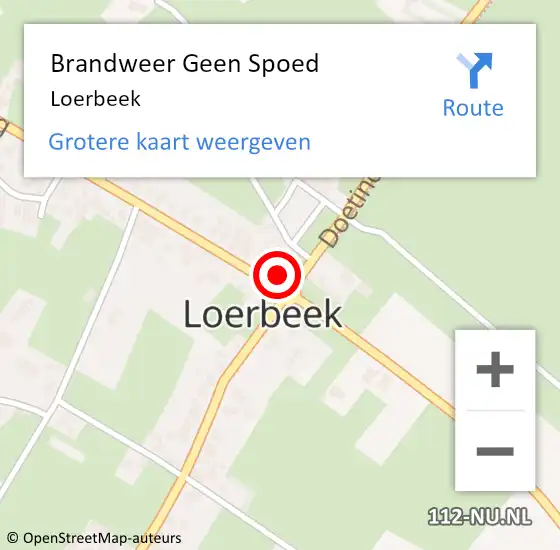 Locatie op kaart van de 112 melding: Brandweer Geen Spoed Naar Loerbeek op 31 maart 2016 22:47