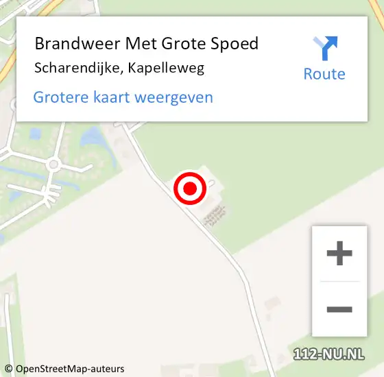 Locatie op kaart van de 112 melding: Brandweer Met Grote Spoed Naar Scharendijke, Kapelleweg op 1 april 2016 10:54