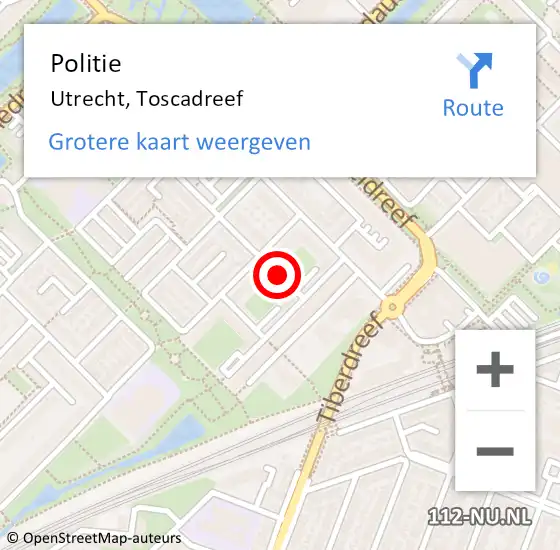 Locatie op kaart van de 112 melding: Politie Utrecht, Toscadreef op 10 december 2013 16:05