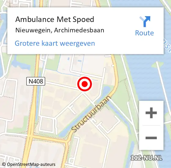 Locatie op kaart van de 112 melding: Ambulance Met Spoed Naar Nieuwegein, Archimedesbaan op 1 april 2016 11:27