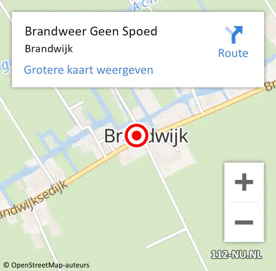 Locatie op kaart van de 112 melding: Brandweer Geen Spoed Naar Brandwijk op 1 april 2016 11:28