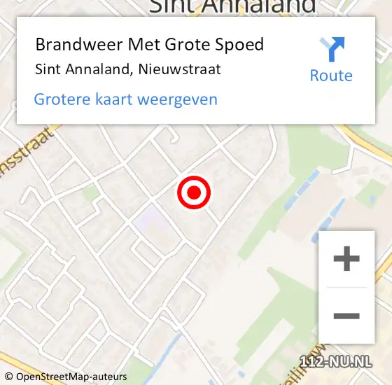 Locatie op kaart van de 112 melding: Brandweer Met Grote Spoed Naar Sint Annaland, Nieuwstraat op 10 december 2013 16:09