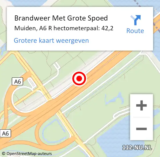 Locatie op kaart van de 112 melding: Brandweer Met Grote Spoed Naar Muiden, A6 L op 1 april 2016 15:11