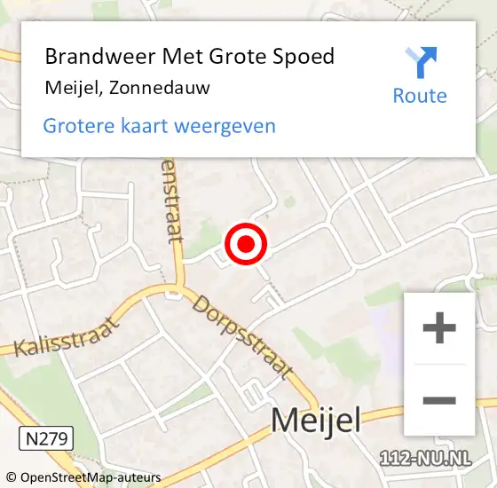 Locatie op kaart van de 112 melding: Brandweer Met Grote Spoed Naar Meijel, Zonnedauw op 1 april 2016 15:41