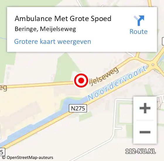 Locatie op kaart van de 112 melding: Ambulance Met Grote Spoed Naar Beringe, Meijelseweg op 1 april 2016 15:44