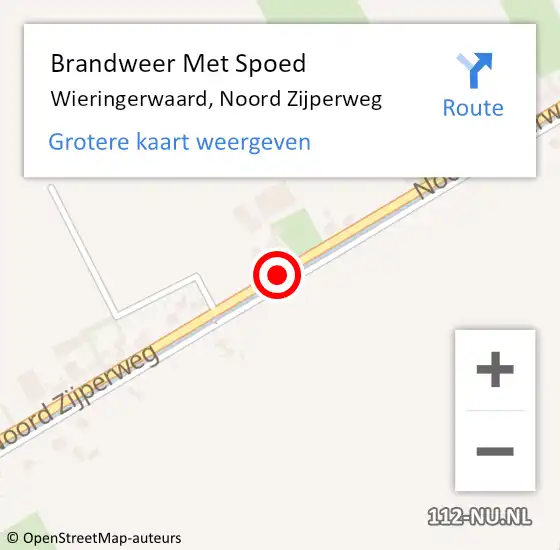 Locatie op kaart van de 112 melding: Brandweer Met Spoed Naar Wieringerwaard, Noord Zijperweg op 10 december 2013 16:41