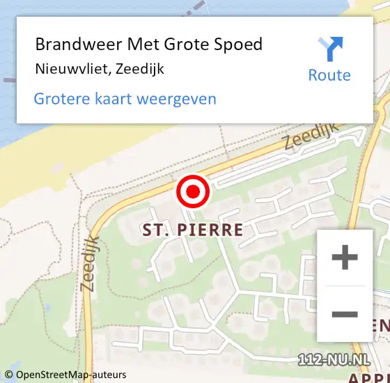 Locatie op kaart van de 112 melding: Brandweer Met Grote Spoed Naar Nieuwvliet, Zeedijk op 1 april 2016 16:25