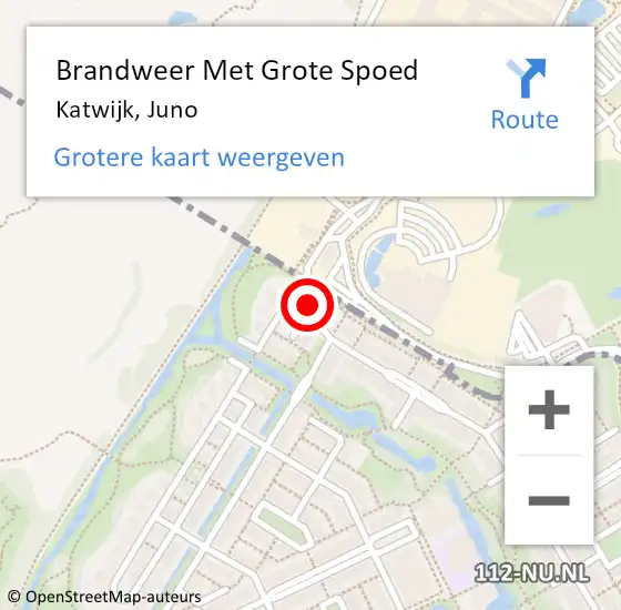 Locatie op kaart van de 112 melding: Brandweer Met Grote Spoed Naar Katwijk, Juno op 1 april 2016 17:47